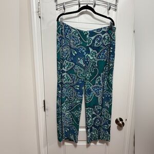 Chico's Travelers Wide Leg Pants women Size 3 XL paisley whimsygoth fairy hippie